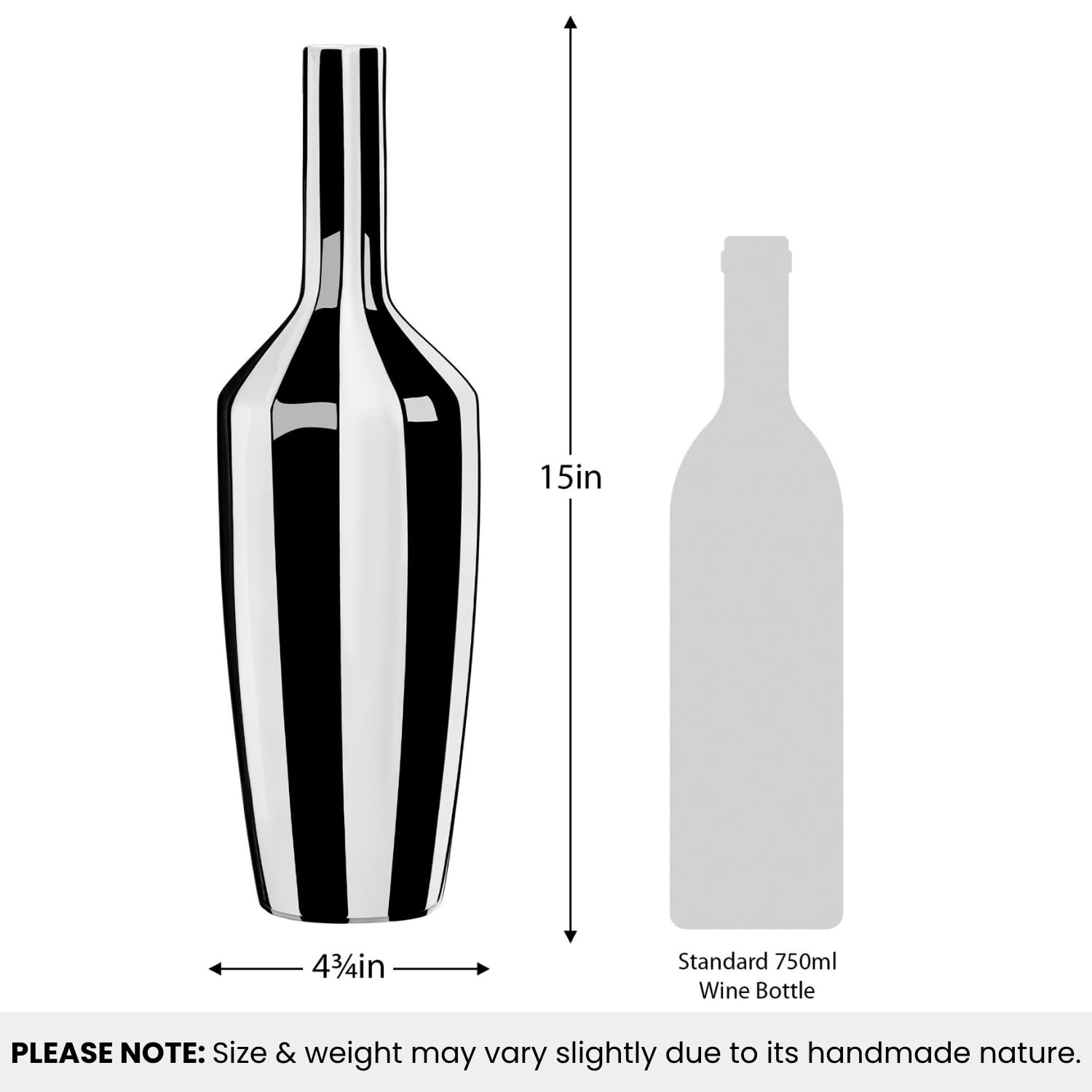 Torre & Tagus Vase, Keramik, Schwarz/Weiß
