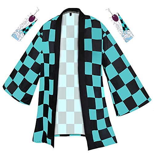 Demon Slayer Kamado Tanjiro Cosplay Costume Zenitsu Robe For Men And Women With Anime Earrings #TOP14