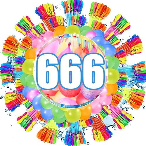 TKGEOUE 666 Stück Wasserbomben Selbstschließend wasserbomben ballons Bunt Wasserballons Sekunden Schnellfüller wasserspielzeug kinderfür Strände Poolparty strandspielzeug water battle
