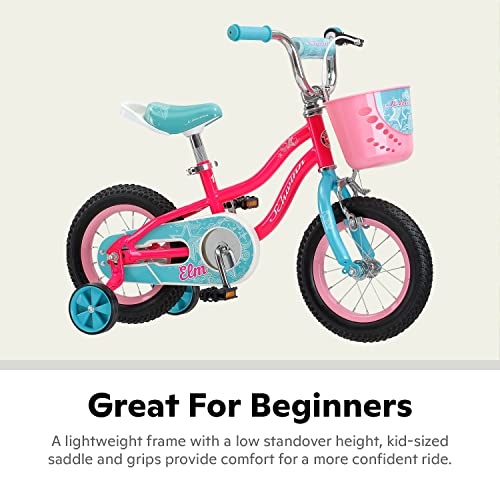 Image of Schwinn Elm Bike, 12 Inch Bike for Kids Ages 2-4, SmartStart Ergonomic Design for Kids, Adjustable Seat Grows with Child, Rear Coaster and Front Caliper Brake, Training Bicycle