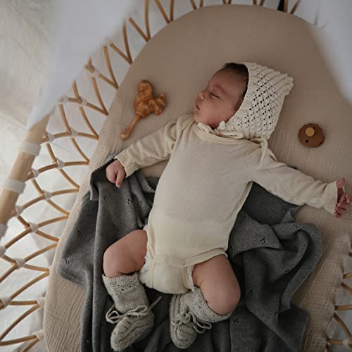 Image of FRIGG Daisy Natural Rubber Baby Pacifier | Made in Denmark | BPA-Free (Croissant /Portobello, 6-18 Months) 2-Pack