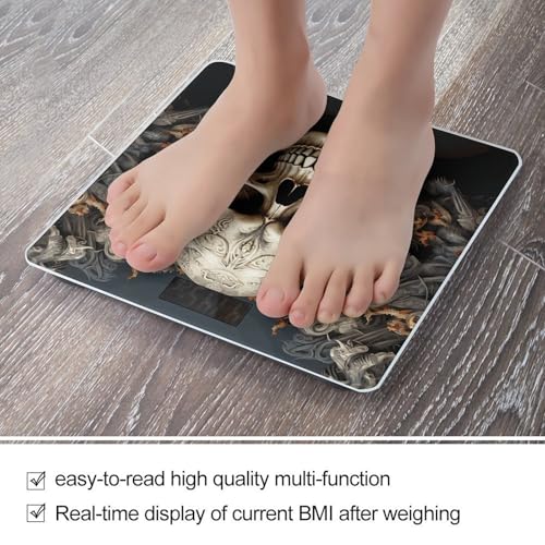 Báscula digital de baño con pantalla LCD y cinta métrica miniatura 5