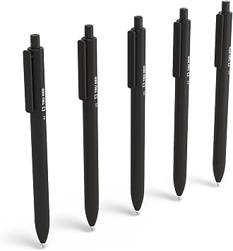 TRU RED Retractable Gel Pens, Fine Point 0.5mm, Black Ink, 15 Pack QuickDry Pens for Precise, SmearFree Writing