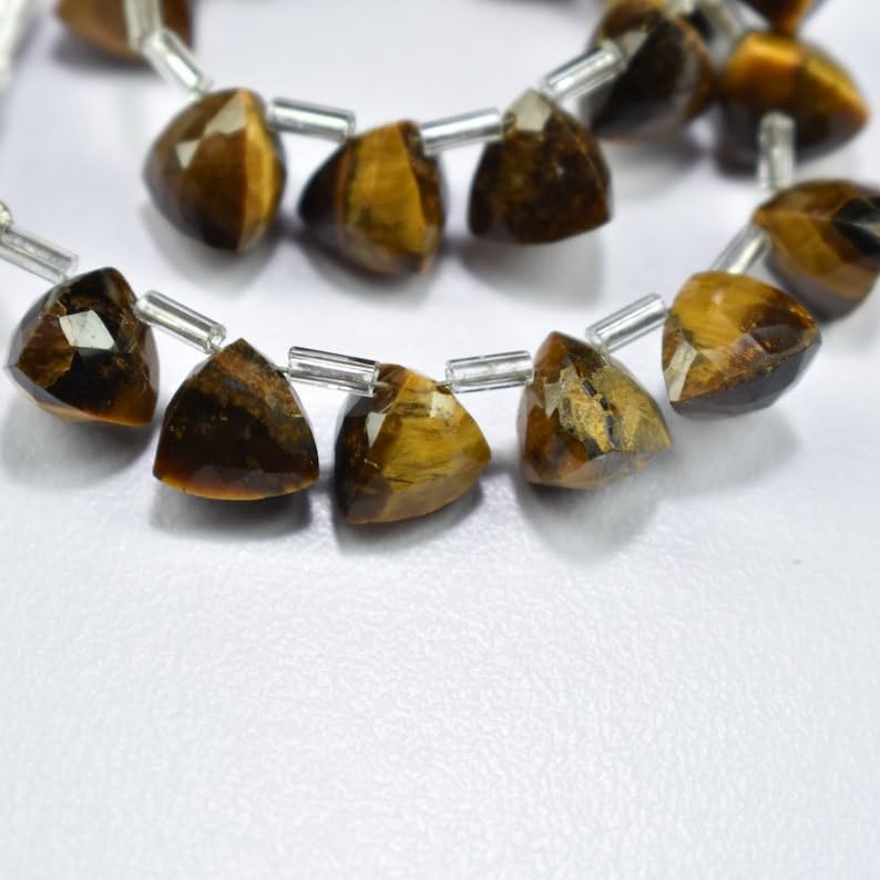 Perles œil de tigre naturel 8mm pour fabrication de colliers DIY