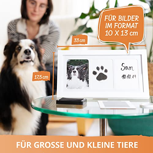 AMARI ® Pfotenabdruck Set inkl. 2 Stempelkissen und 4 Druckkarten - Pfotenabdruck Set Hund - Geschenke für Hundebesitzer - Pfotenabdruck Set Katze - Hund Erinnerung