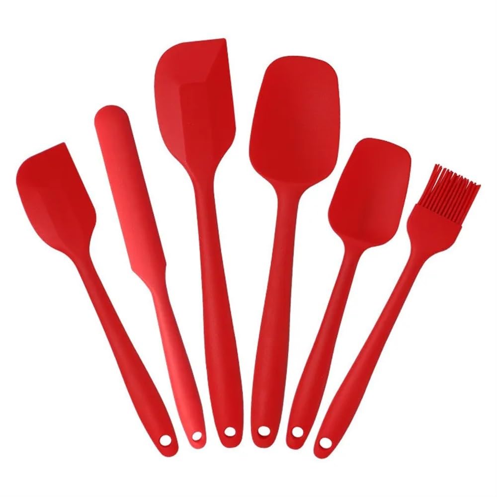 Set di spatole in silicone 6 pezzi antiaderenti resistenti al calore spatole tornitore per cottura cottura miscelazione utensili da forno (nero)