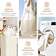 Lifewit 100L Pfandflaschen Sammelbehälter mit Deckel, Pfandsammler Organizer and Altglas Aufbewahrung mit Einwurf, Leergutbehälter fur Recycling Abstellraum Flaschentasche, Beige