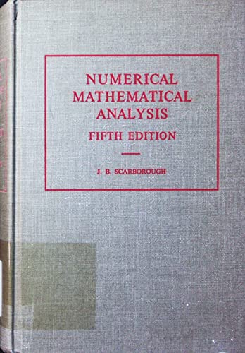 Numerical Mathematical Analysis B0000CLQPN Book Cover