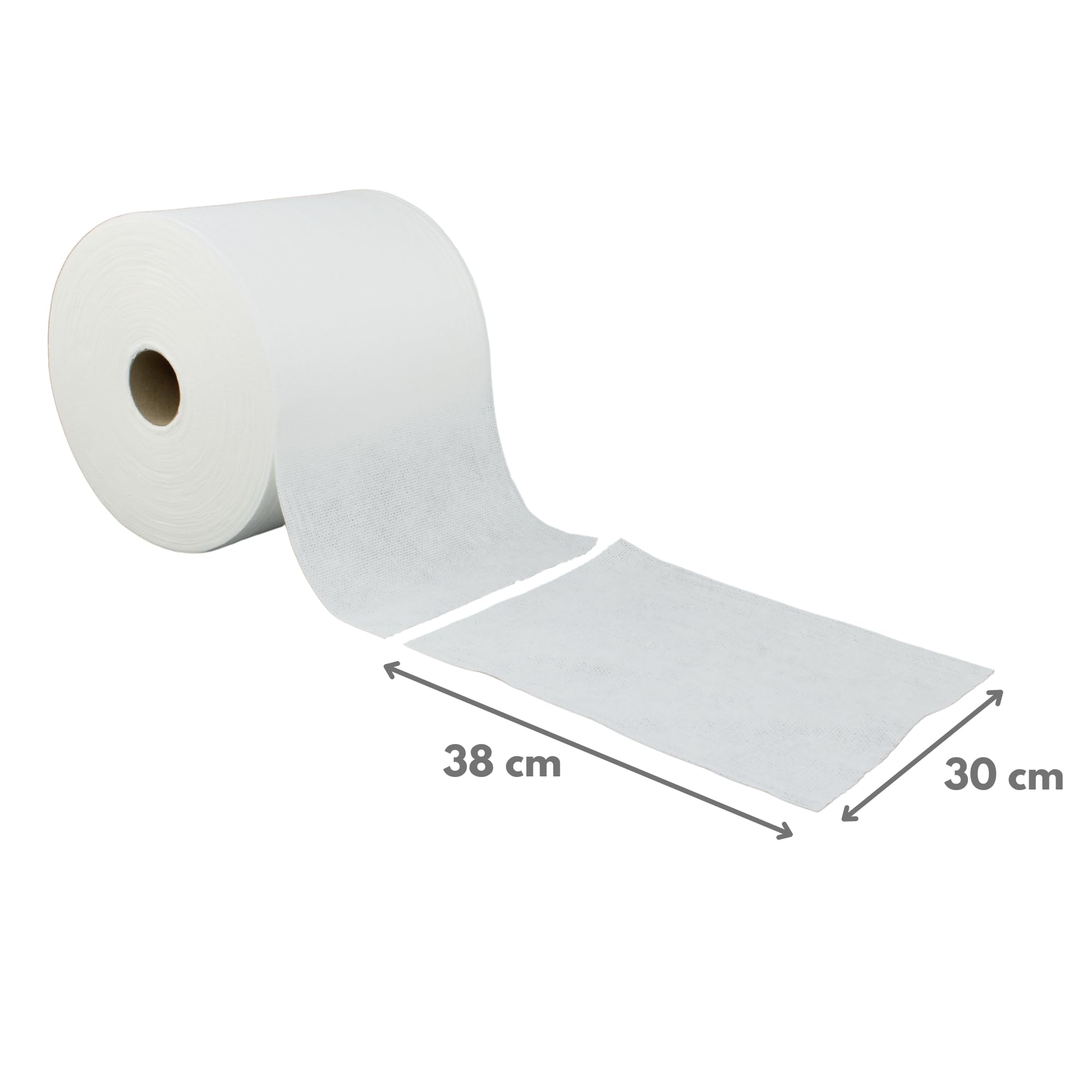 NOWOLIN® Universaltücher auf Rolle, 400 Blatt, 30x38 cm, Viskose Polyester | textilähnlich, reiß- und nassfest, waschbar, fusselarm, saugstark, für anspruchsvolle Reinigung in Industrie, Klinik & Labor