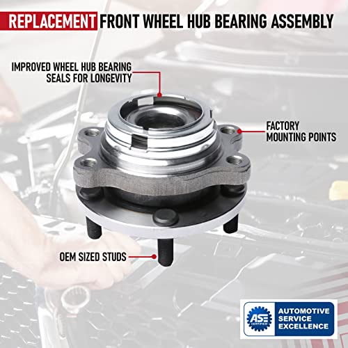 Image of Replacement Front Wheel Hub Bearing Assembly - Compatible with Infiniti & Nissan Vehicles - JX35, QX60, Altima, Maxima, Maxima,Pathfinder - Replaces 513296, 951-403, 40202-3JA1A
