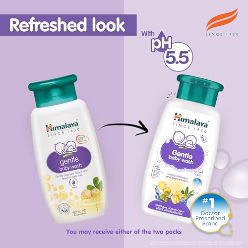 Image of Himalaya Gentle Baby Wash 200ml | No tears formula |with chickpea and Green gram| Cleansing baby's gentle skin (Pack of 2)