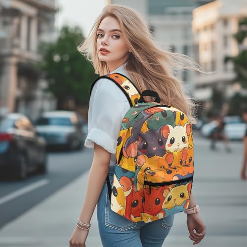 Funny Graphic School Book Bag Funny Hamster Backpacks for Boys Zipper Padded Student Bookbag Kids Soft Lightweight 17 Inch Sturdy School Bag with Outer Pocket4