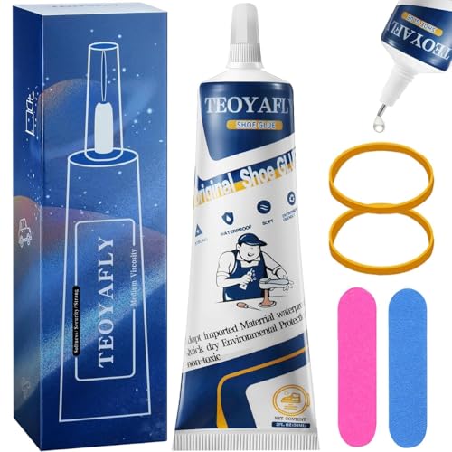 TEOYAFLY 60g Pegamento para zapatos,Pegamento transparente para zapatos,Pegamento para zapatos que no se endurece,Pegamento profesional para zapatos adecuado para casquillos Reparación de botas,cuero.