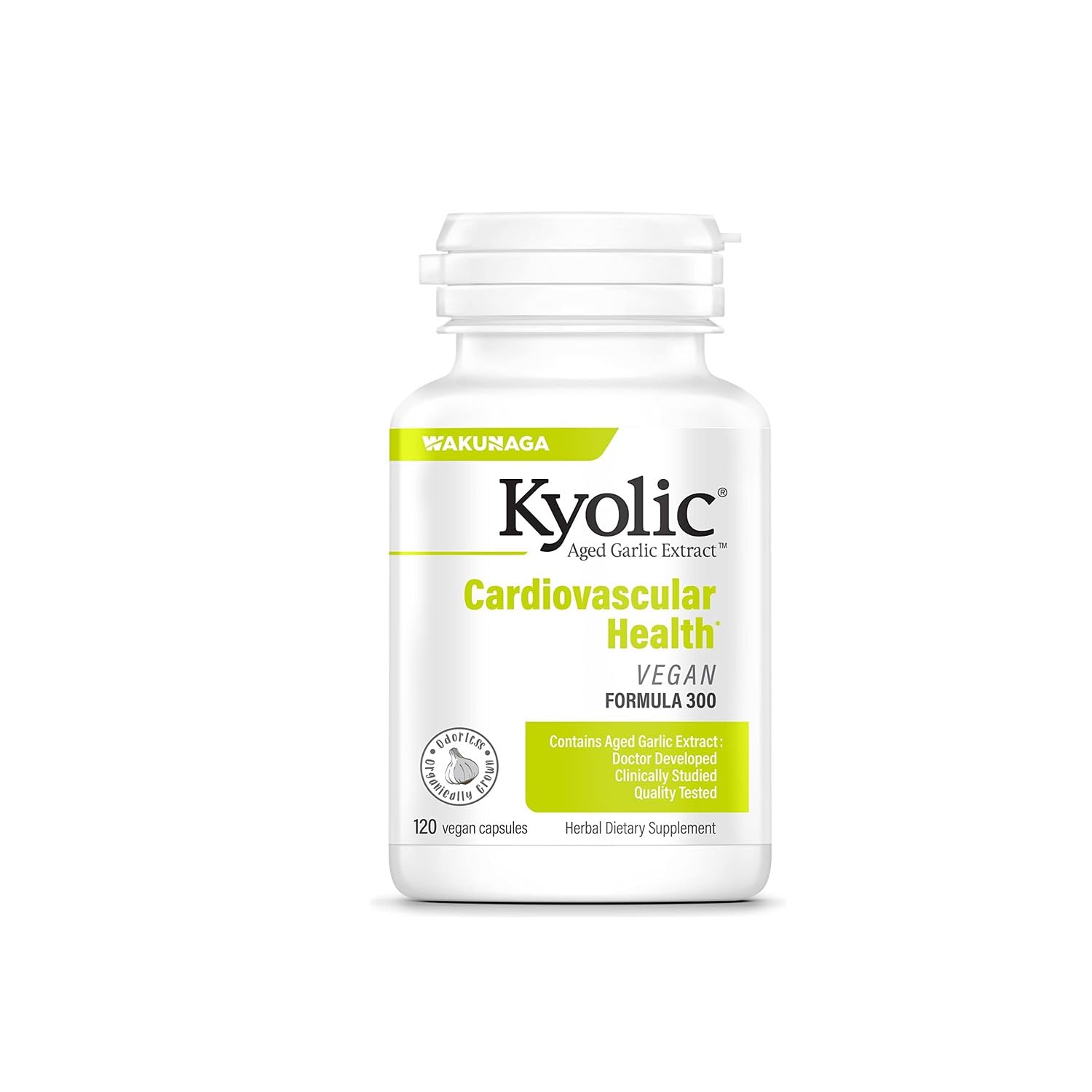 Kyolic Aged Garlic Extract Formula 300, Cardiovascular Health*, Vegan, 120 Capsules