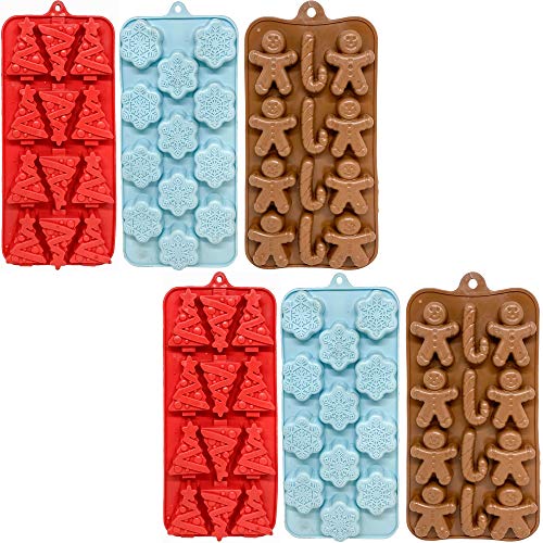 Set de 6 moldes de silicona para cubitos de hielo navideños miniatura 1