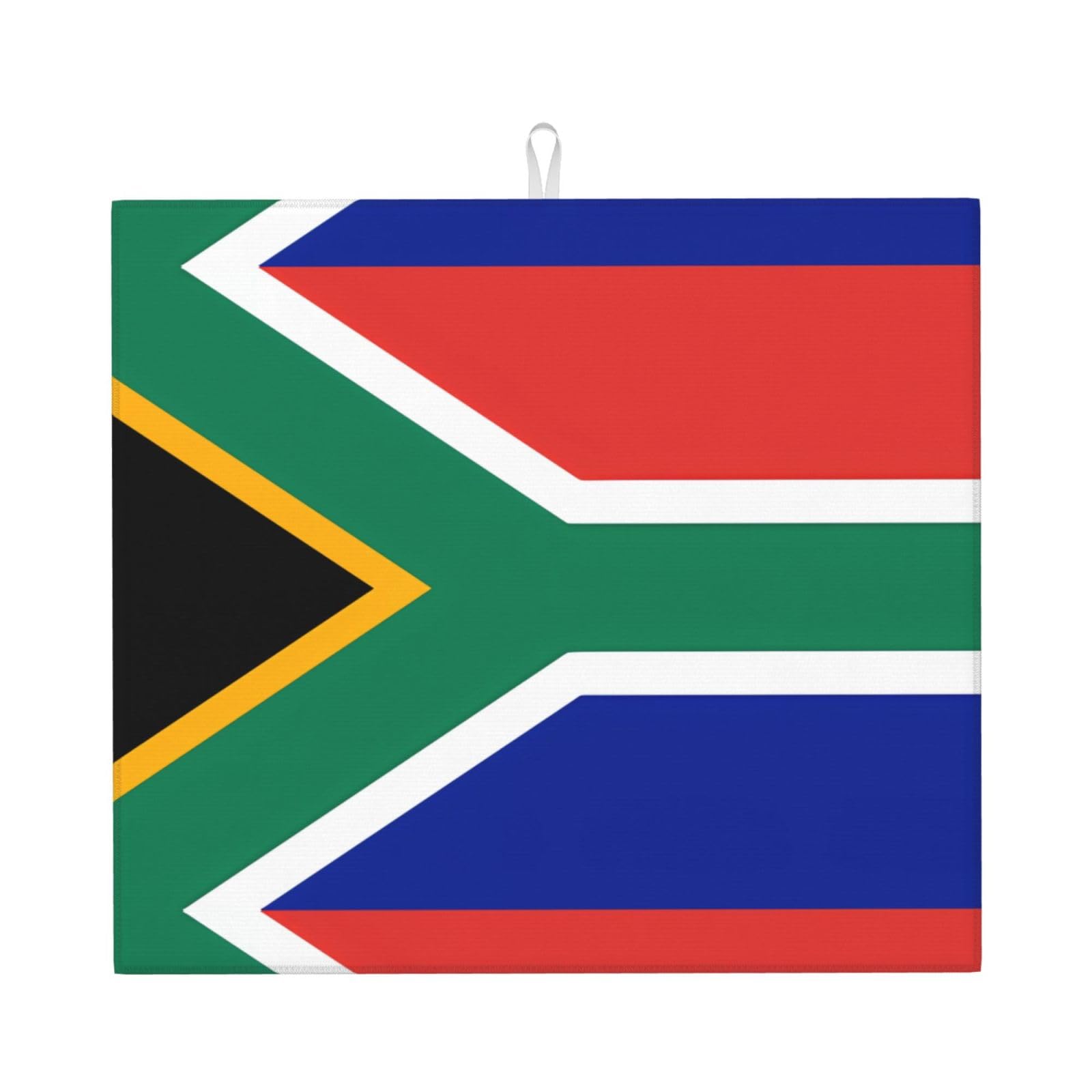 HJFCZH South Africa flag Prints Kitchen Drying Mat – Absorbent Microfiber Throw for Dishes, Non-Slip Counter Cover, Quick-Drying Layer with Fade-Resistant Print