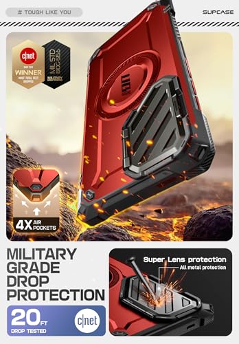 Image of SUPCASE for Samsung Galaxy S25 Ultra Case with Camera Cover Stand, Red