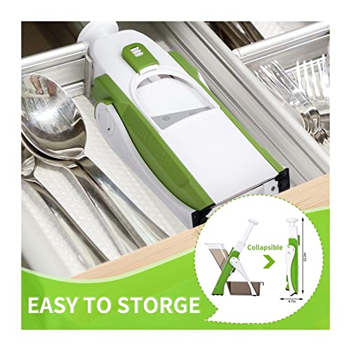 Mandoline de cuisine pliable avec ensemble multifonctionnel pour dés - 5
