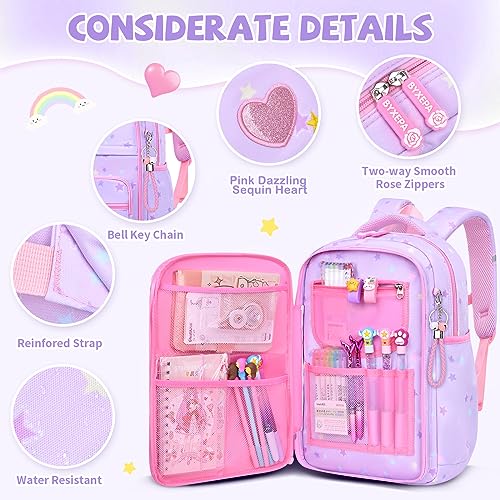 BYXEPA Mochila para meninas, mochilas escolares de 40,6 cm para meninas, linda bolsa de livros para