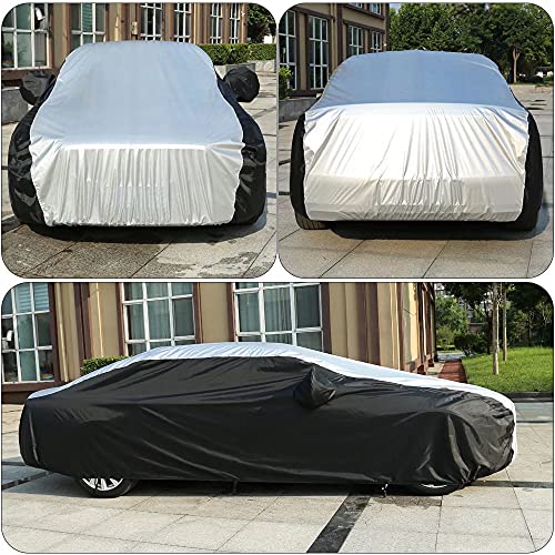 Image of Coverado Car Cover Waterproof All Weather, Lightweight Outdoor Full Exterior Covers Sealed with PU Waterproof Tape, Sedan Car Cover Snow Wind UV Hail Protection Universal Fit for Sedan (191 inch-200 inch)