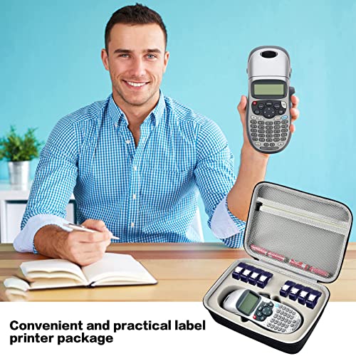 Case Compatible With Dymo Letratag Lt-100H Handheld Label Maker Machine, Holder For Labeler Makers Printer Machine & Labeling Tapes Refills, With Mesh Pocket For Accessories (Case Only (Grey Sponge) #TOP5