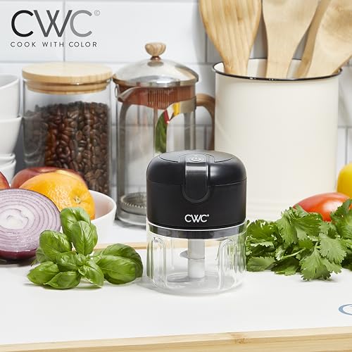 COOK WITH COLOR Wireless Food Chopper - Effortlessly Chop, Perfect for Garlic, Ginger, Herbs, Chili, Minced Meat, Onions, 8 Oz, Black - Image 5