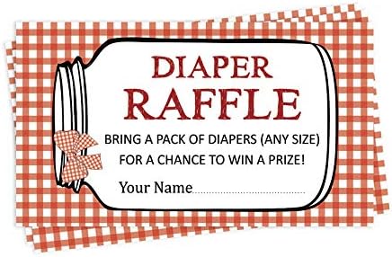 Inkdotpot 30 BBQ Baby Shower Diaper Raffle Ticket Lottery Insert Cards Supplies Games For Baby Shower Party Bring A Pack Of Diapers To Win Favors Gifts And Prizes