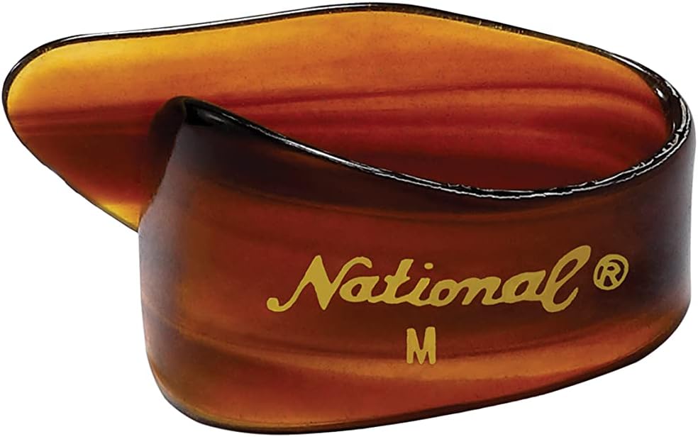 D'Addario National Thumb Picks for Guitar & Banjo, Medium, Celluloid Tortoiseshell, Pack of 4
