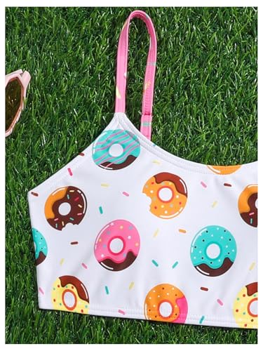 GORGLITTER Girl's 2 Piece Swimsuit Graphic High Waisted Bikini Cute Bathing Suits Pink 10Y3