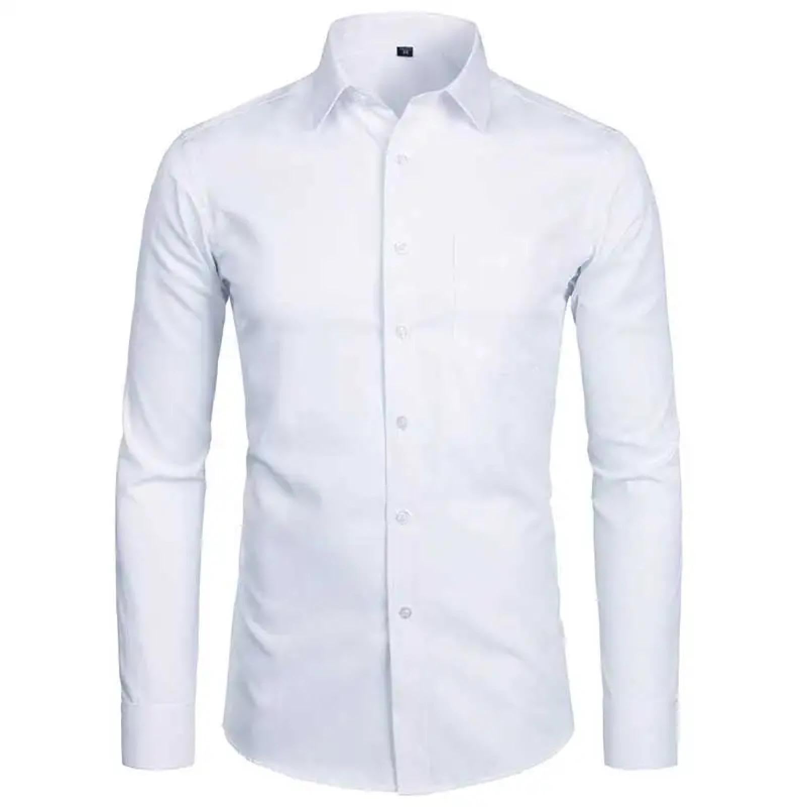 Men Chemise Homme Manches Longues Casual Shirt Businesshommes Slim Fit Chemises Habillées Slim Fit Chemise À Manches Longues Hommes Coton Business Chemise Formelle