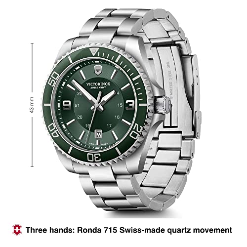 Victorinox Swiss Made Maverick, 43Mm, Green Dial, Stainless Steel Men's Analog Watch (241934) - Image 2