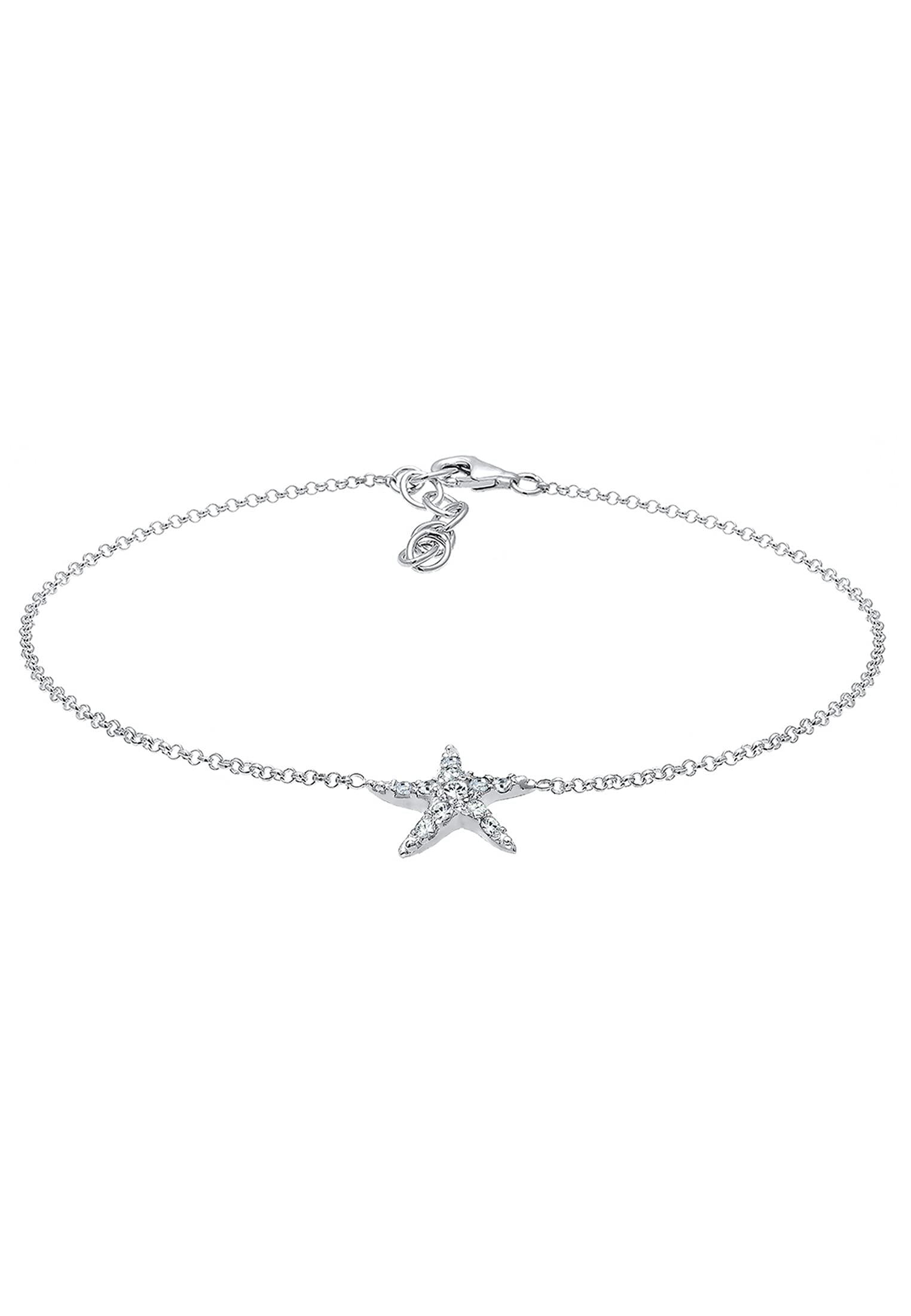 Elli Anklet Starfish Maritime See Crystals 925 Sterling Silver
