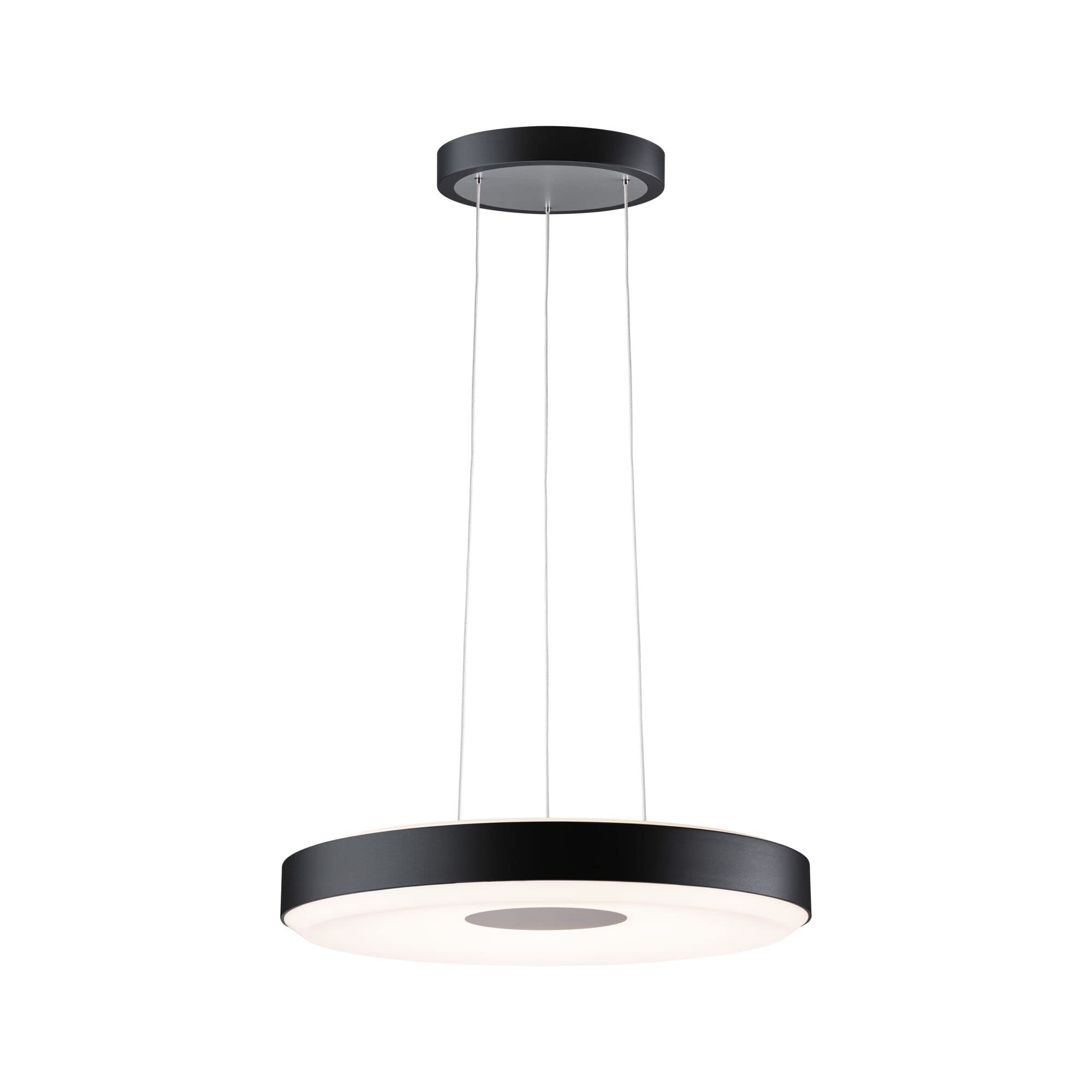 Paulmann 79779 LED Pendelleuchte Smart Home Zigbee Puric Pane 400mm 1.200lm / 700lm 11 / 7W höhenverstellbar dimmbar Schwarz, Grau Kunststoff, Metall 2700 K