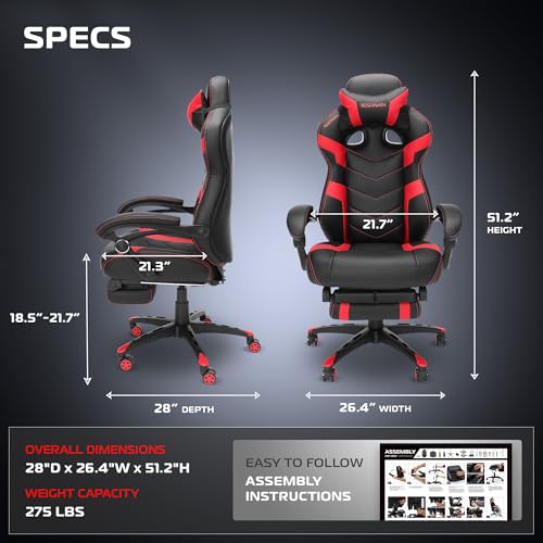 Image of Respawn 110 Pro Ergonomic Gaming Chair with Footrest and Recline