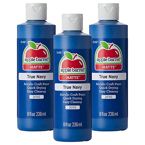 Image of Apple Barrel Acrylic Paint, True Navy (Pack of 3) 8 oz, 2616EA- (Pack of 3)