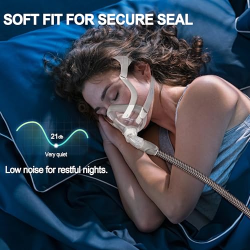 Image of Fabric Cushion for Airfit F20 & for Airtouch F20 (M) - 2 Pack Full-Face Cushion for F20 Mask Medium, IBEET Innovative CPAP Fabric-Silicone Hybrid Cushion Replacement - Gray /General