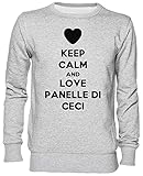 Qualité supérieure Keep Calm and Love Panelle Di Ceci Gris Sweat-Shirt Jersey Unisexe Homme Femme Taille M Grey Unisex Jumper Size M