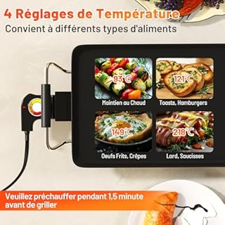 RELAX4LIFE 1800W Gril Électrique Extra Large avec Contrôle de Thermostat à 4 Niveaux & Bac de Récupération Amovible, Barbecue Plancha Antiadhésive Teppanyaki Portable (84x24cm)