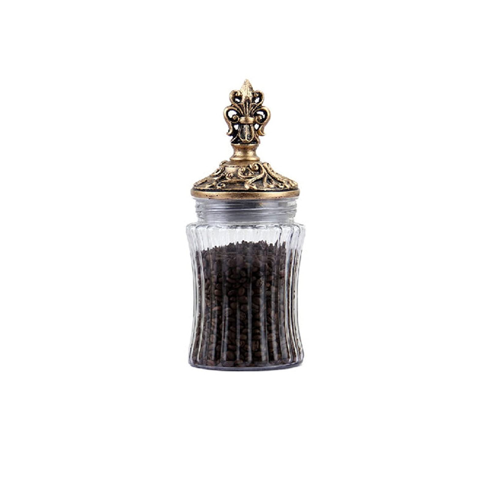 Botes para Alimentos Retro Vidrio Almacenamiento Tarro Resina Talla Talla Cubierta Caramelo frascos Europe Estilo Grano dispensador Sello té Caddy Home Organizador Ornamentos Botes Herméticos
