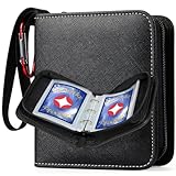 GEAoffice 1 Pocket Card Binder Mini Size, Super Lightweight Small Collectible Trading Card Albums for 80 Cards, 1 Pocket Top Loading Binder for TCG, MTG, Sports&Game Cards, Black