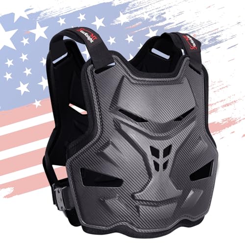 StarknightMT Motorcycle Chest Protector for Adult Men Motocross Chest Armor, Adjustable Lightweight Body Armor Vest for Dirt Bike Motocross Riding Racing Cycling Skiing Skating Chest Guard(Black)