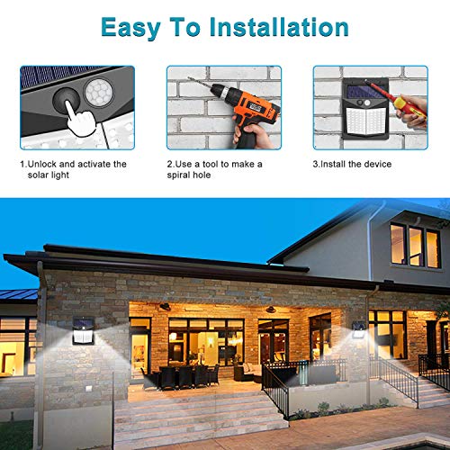 Solar Lights Outdoor, [6 Pack/3 Modes/50LED] SEZAC Motion Sensor Security Lights Solar Security Lights IP 65 Wireless Waterproof Outdoor Lights for Garden Patio Yard Deck Garage Fence Pool - Thumbnail 7