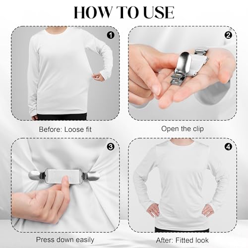 Image of Ruisita 12 Pieces Dress Clips Back Cinch Set, Shirt, Sweater, Clothes, Mitten, Shawl, Waist Clips for Women Men