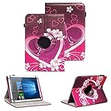 NAUC Schutzhülle kompatibel für Archos Copper 101C Tablet Tasche Universal Hülle aus Kunstleder Standfunktion 360 Drehbar Cover Case, Farben:Motiv 6