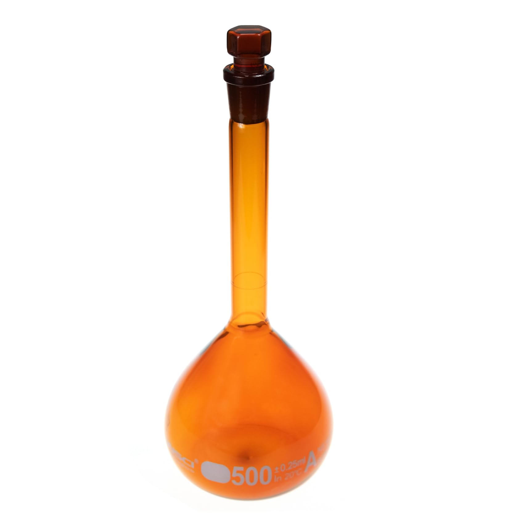 ALWSCI Set di flaconi dosatori volumetrici NS19/26 da 500 ml, ambra, graduati, in vetro borosilicato ASTM classe A 3.3 per laboratorio, 2 pezzi