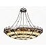 Meyda Tiffany Custom Lighting 79899 Tiffany/Mica Four Light Inverted Pendant from Shell and Ribbon Collection in Timeless Bronze Finish, 25.00 inches