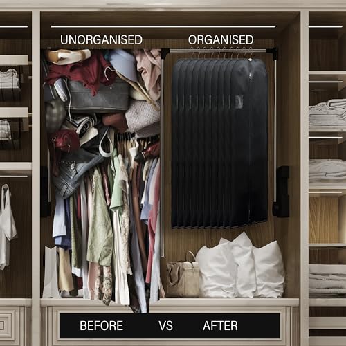 WEDCOVA UK Suit Bags for Men Women Clothes Covers Protector Bags Suit Covers Garment Bags (3, Black), 24 x 40 inch - Image 4