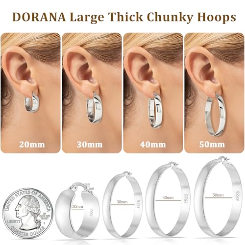 8mm Thick 925 Sterling Silver Hoops Earrings for Women 14K Real Gold Large Hoop Earrings Hypoallergenic and Lightweight Big Hoop Earrings for Women 20/30/40/50/60/70MM4