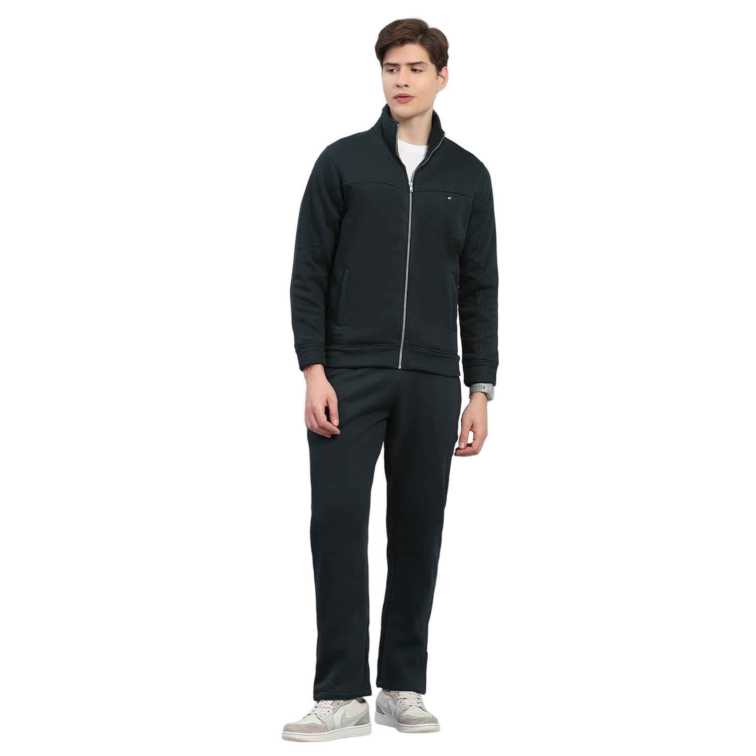 Men's Regular Fit Solid Stand Collar Full Sleeve Tracksuit| Men Track Suit | Stylish Sportswear Set with Jacket and Lower | Activewear Set For Men's (Pack Of 1)-image-4