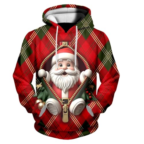 Christmas Hoodies for Men Santa Claus 3D Print Sweatshirts Funny Novelty Graphic Pullover Tops Casual Cool Shirts4